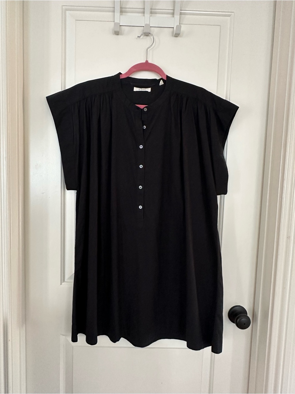 Doen Black Gathered Yoke Dress